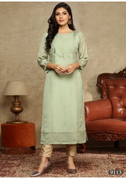 Light Green Georgette /Chiffon Kurti 